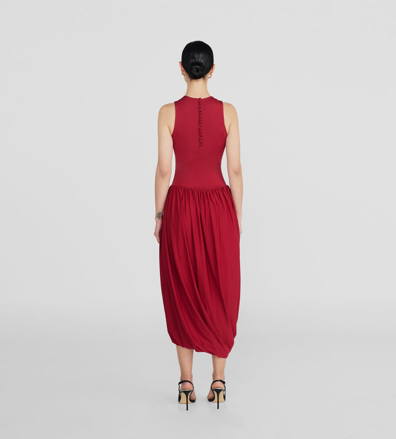 Maygel Coronel Marsalina Dress-Carmesi