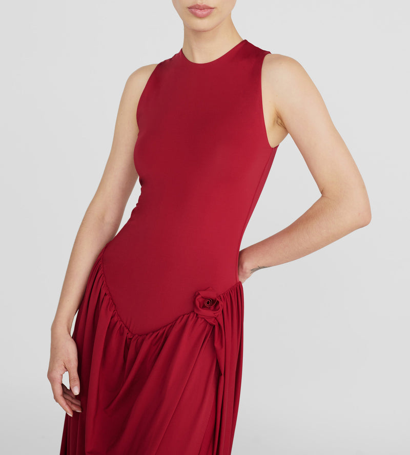 Maygel Coronel Marsalina Dress-Carmesi