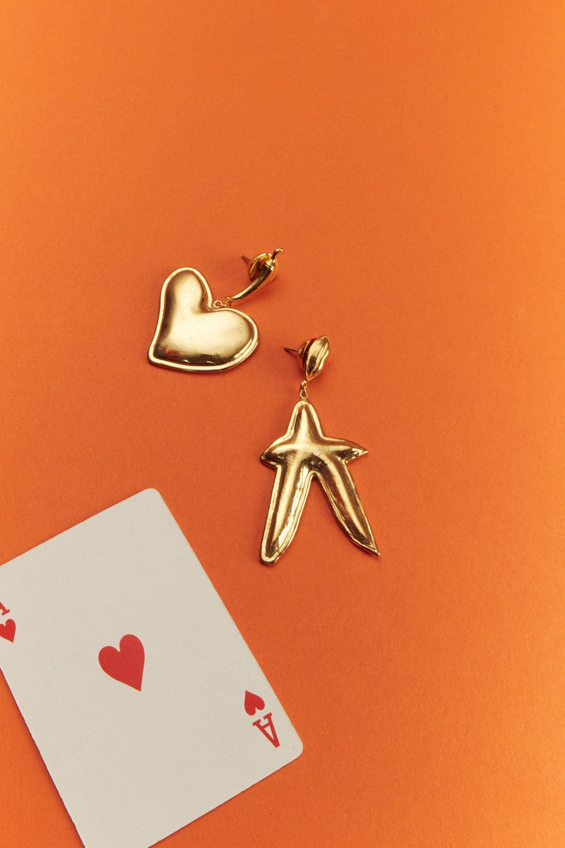 Alemias High Roller Heart Star Earrings