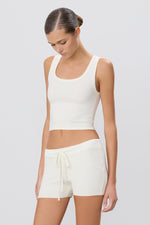Eterne Square Neck Tank-Ivory