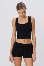Eterne Square Neck Tank-Black