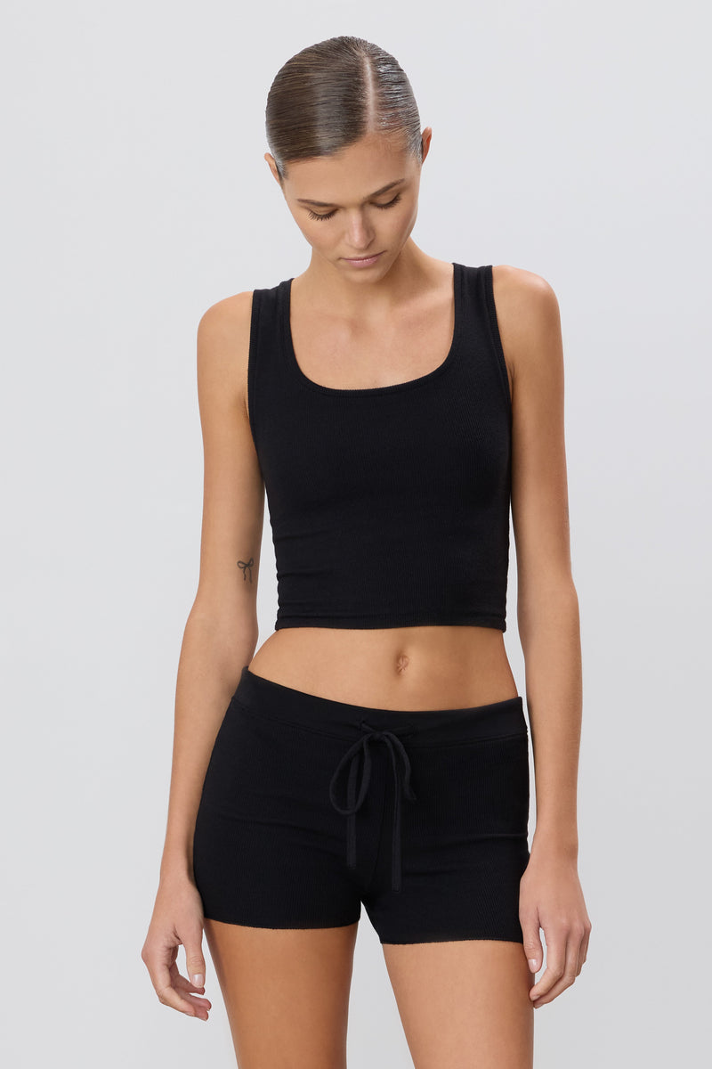 Eterne Square Neck Tank-Black