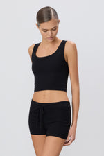 Eterne Square Neck Tank-Black