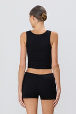 Eterne Square Neck Tank-Black